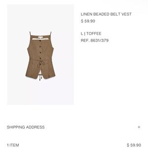 Zara Toffee Linen Vest with Beaded Belt
